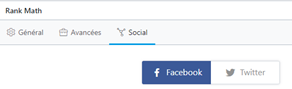 Onglet social Rank math de la catégorie
