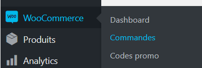 Menu WooCommerce