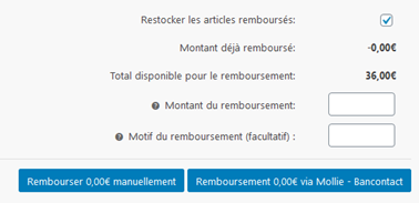 Formulaire export de produits